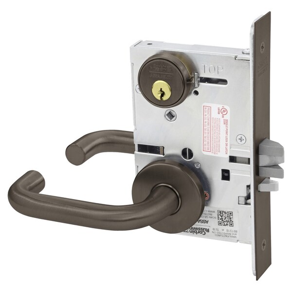 Storeroom or Closet Mortise Lock, LS Lever, A Rose, Oil Rubbed Bronze